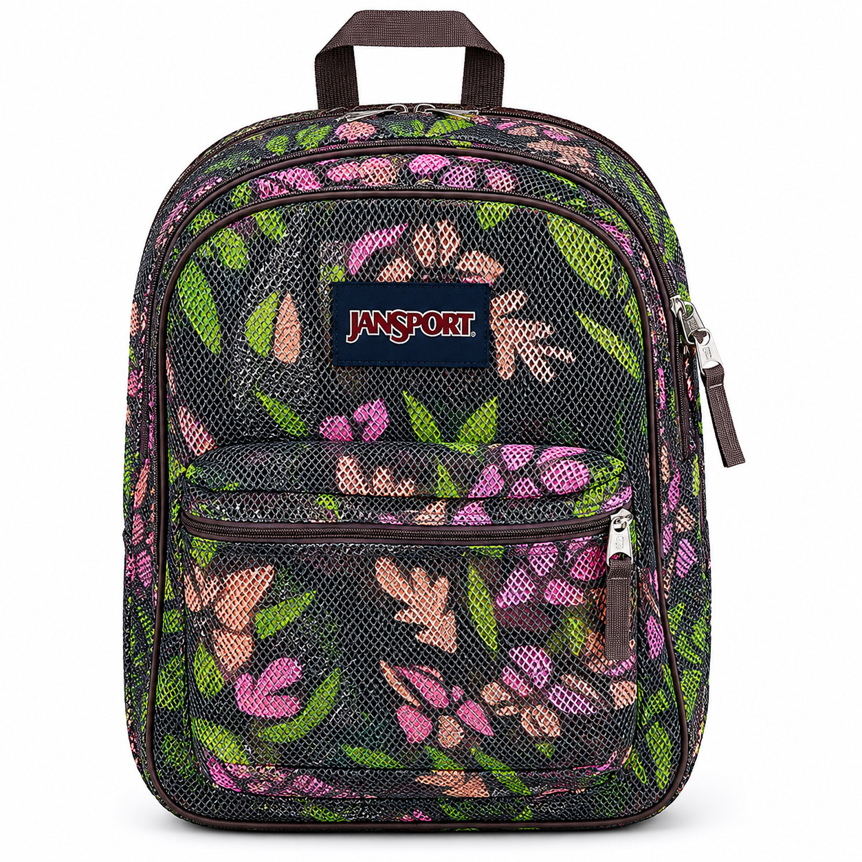 JanSport Mesh Pack Backpack Stained Glass Floral See Through Beach Gym Travel Sc