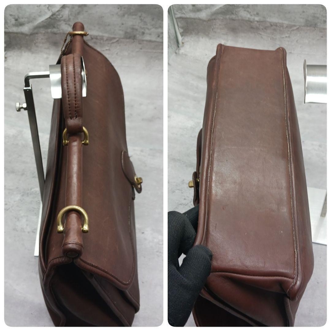 COACH Beekman 2way Glove Tan Leather Briefcase Turn Lock USA Made 5266 Auth