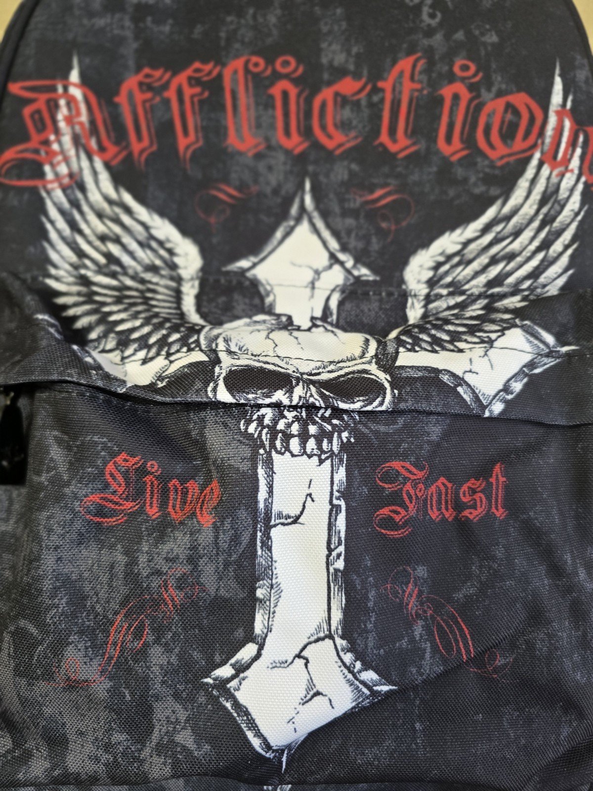 $69…Affliction Live Fast Backpack Black. Medium, Studded/Faux Leather.
