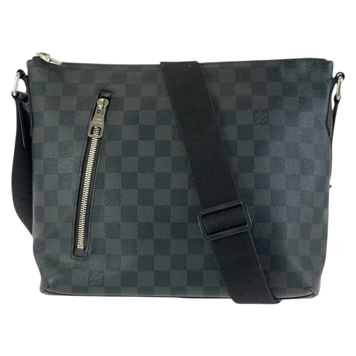 LOUIS VUITTON Damier Graphite Mick PM N41211 Shoulder Bag Black SilverHardware