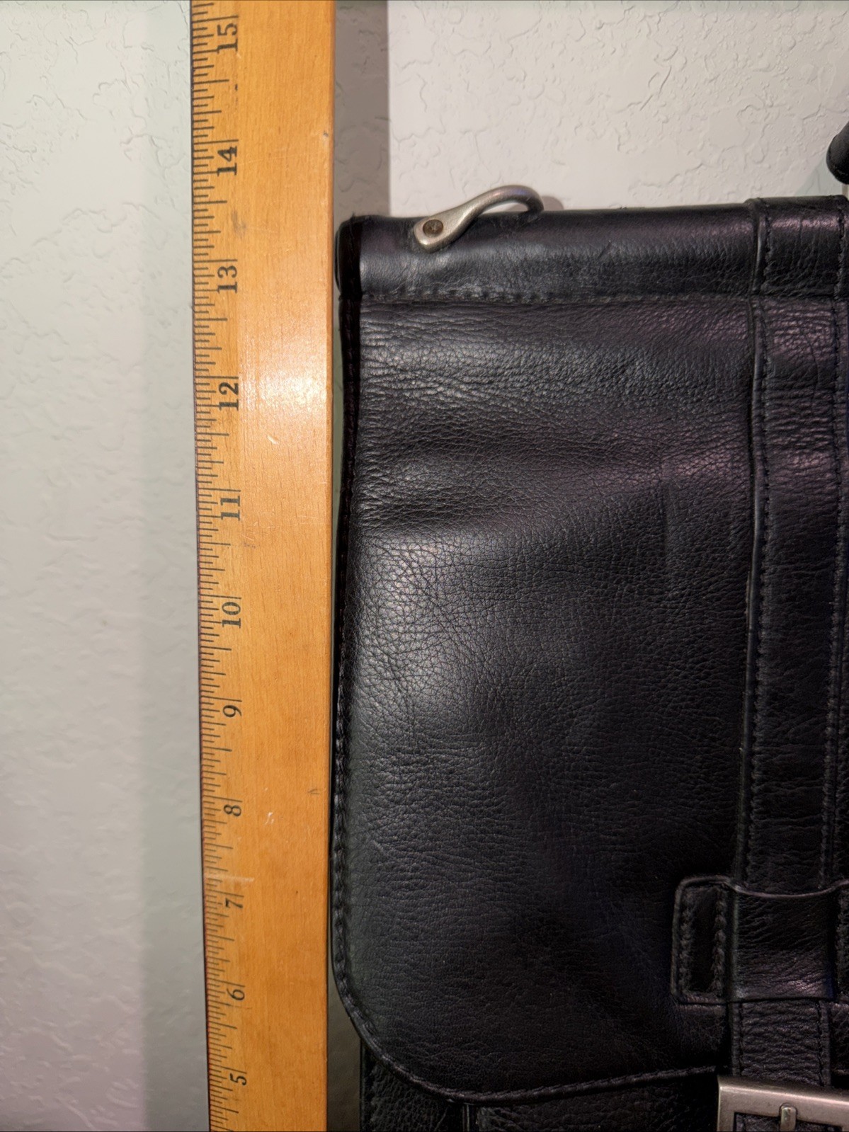 Vintage Wilsons Leather Expandable Briefcase Laptop Messenger Bag Black w/Strap