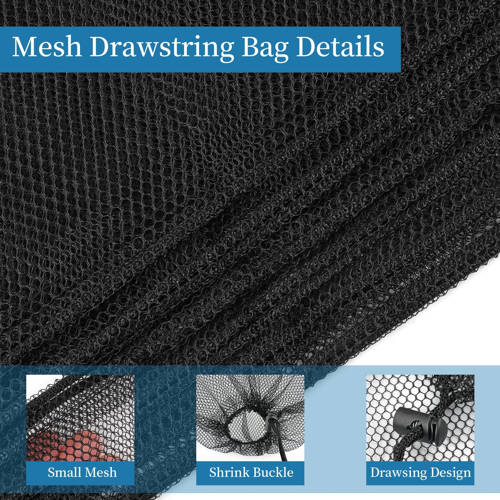 6 Pcs Mesh Bags Drawstring 14×17 Inch Mesh Bag Drawstring With Lock Multipurpose