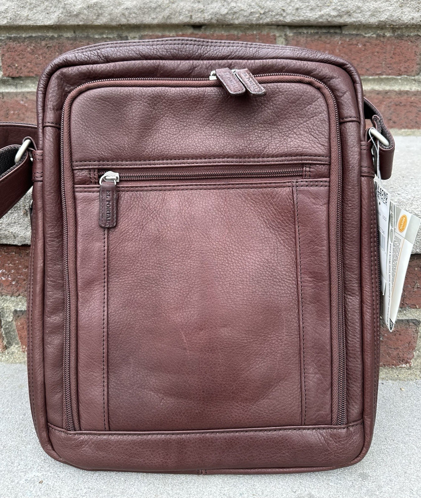 WILSONS LEATHER El Portal Executive Burgundy Leather NEW Shoulder Bag Men’s