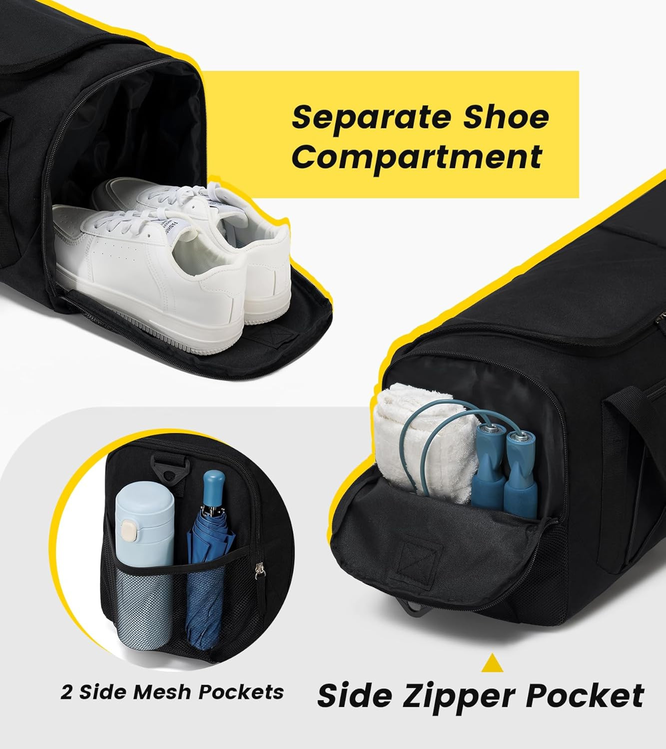Vorspack Gym Bag for Men – 18 Inches Duffle Bag for Travel Duffel Bag with Shoe