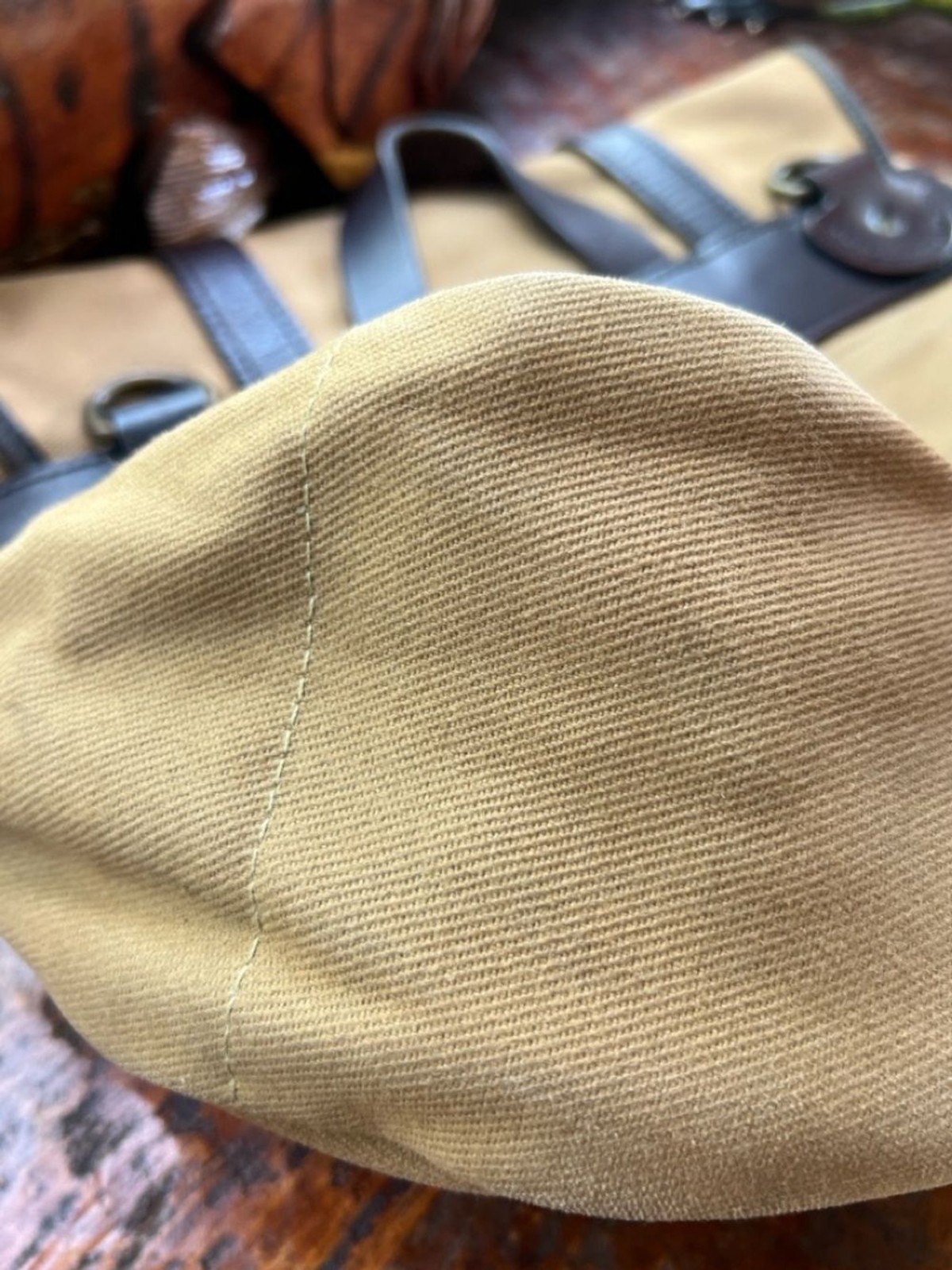 VTG Authentic Filson Medium Field Bag 232 Tan Canvas Bridle Leather Excellent