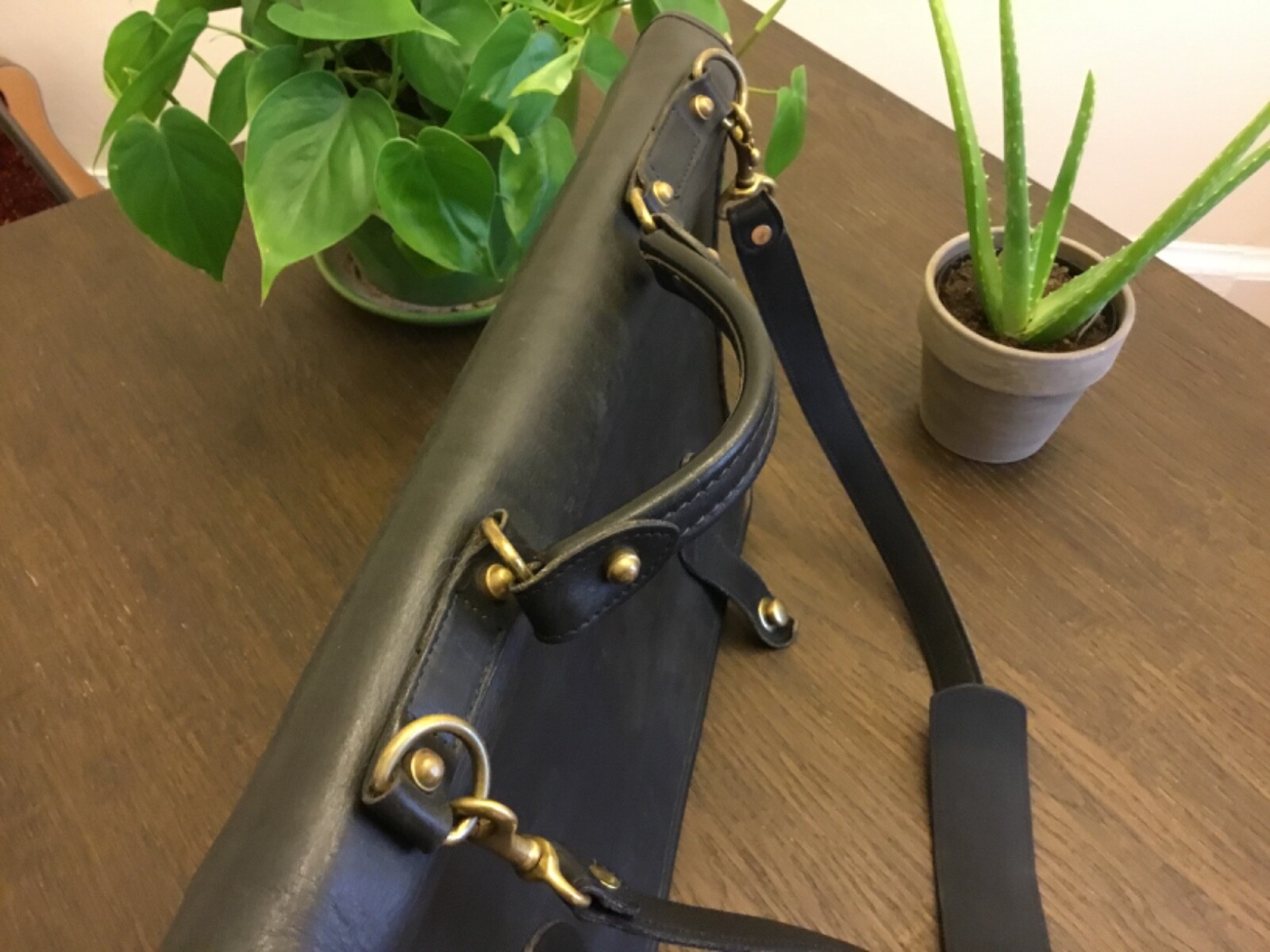 Vtg Schlesinger Black Briefcase Made In USA