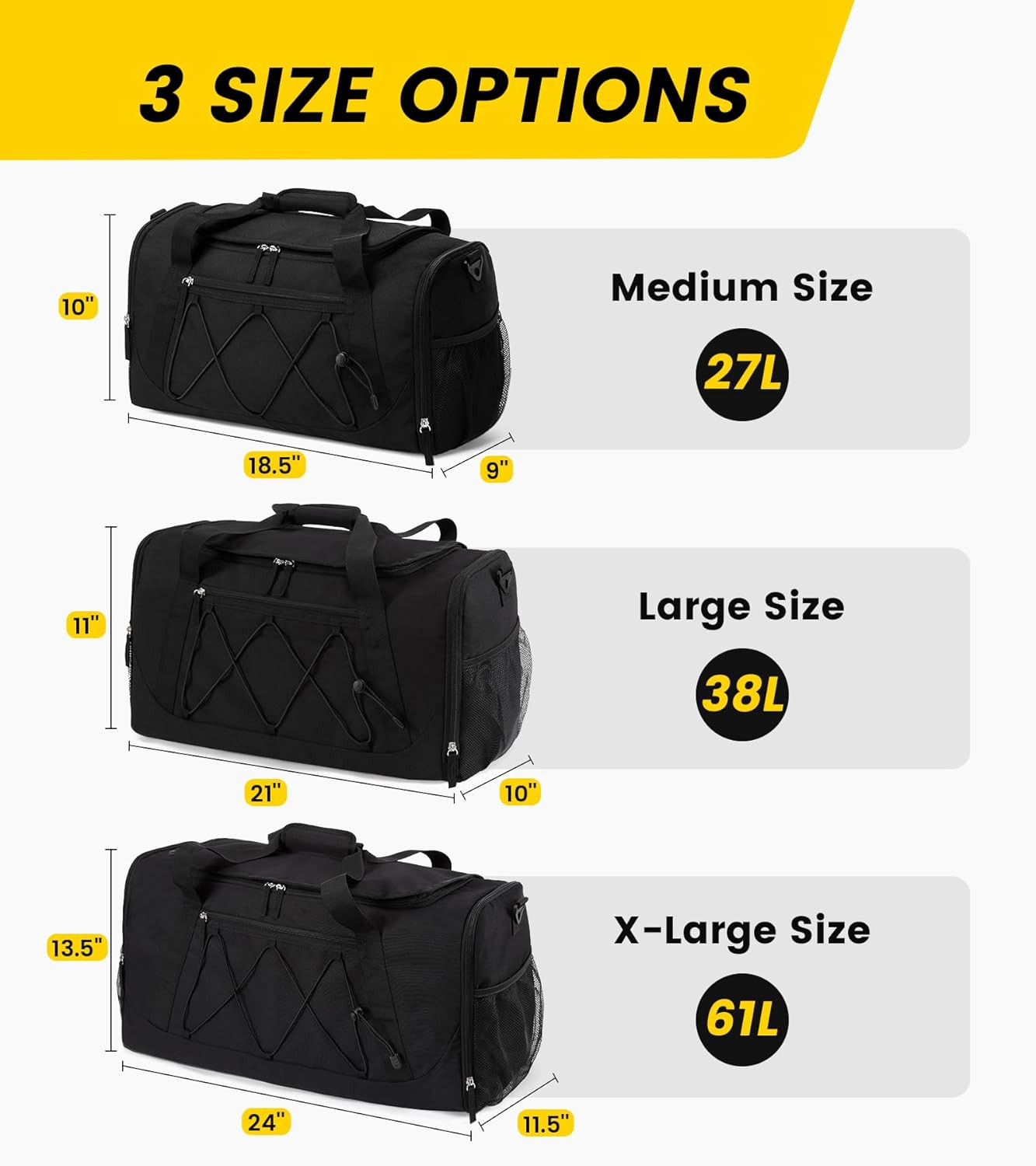 Vorspack Gym Bag for Men – 18 Inches Duffle Bag for Travel Duffel Bag with Shoe