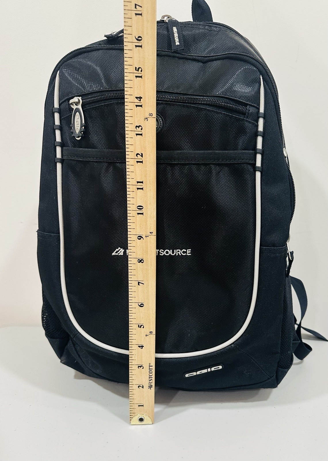Ogio Carbon-Black Backpack-BF Goodwrich Wide Open Marcetsource Logo Utility Bag
