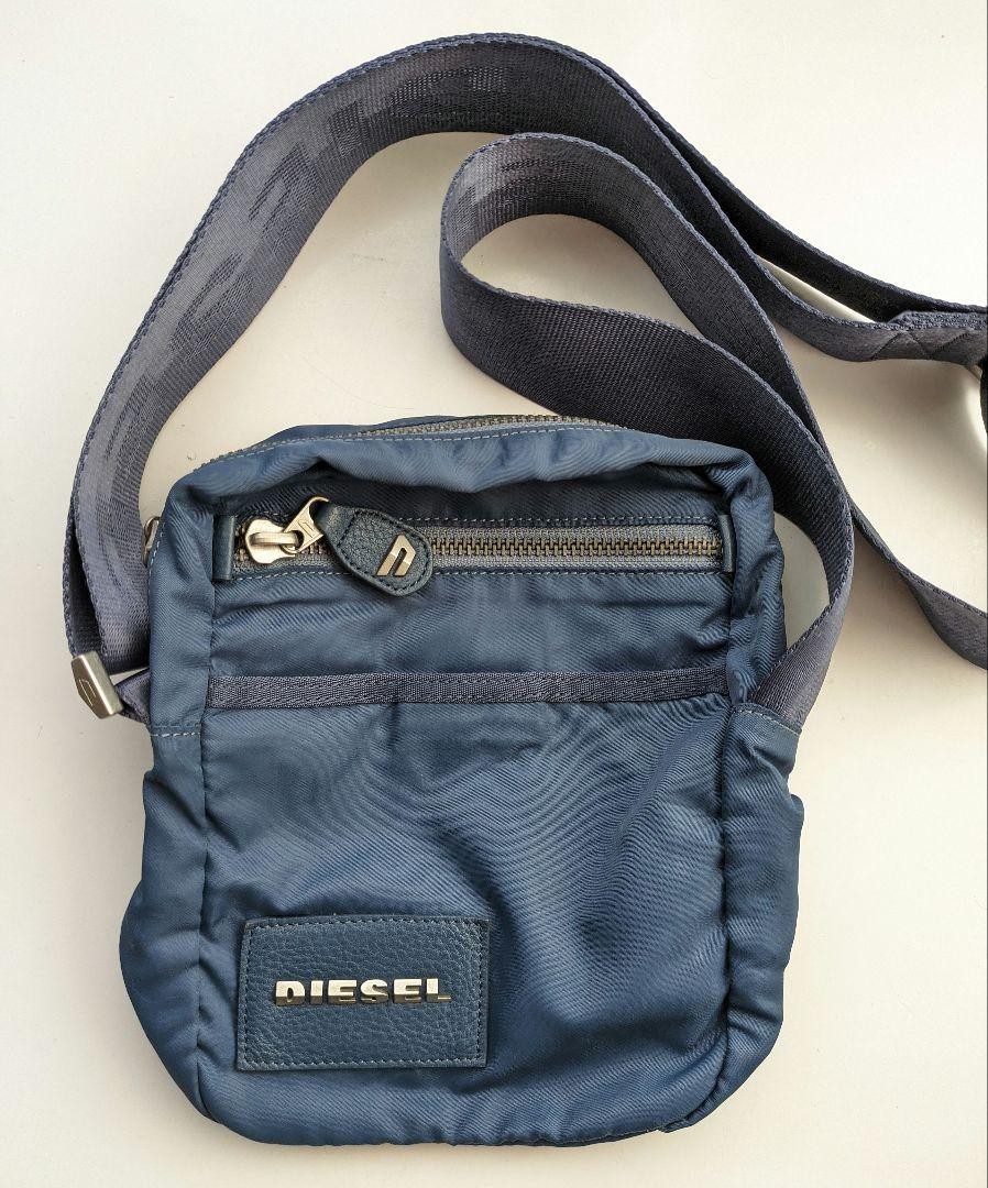 Diesel Men Shoulder Bag Crossbody Navy 17x23x8cm Almost unused Luxury Stylish