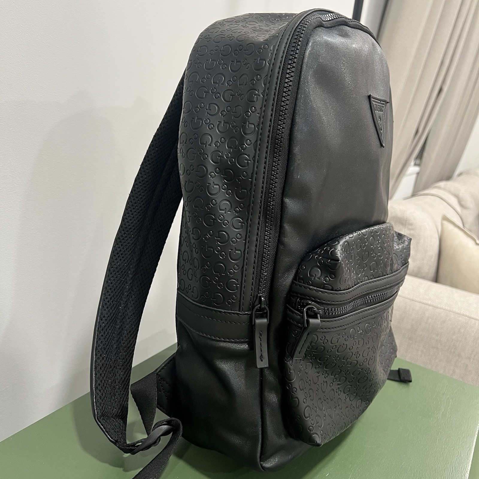 Guess Men’s Black Embossed Backpack