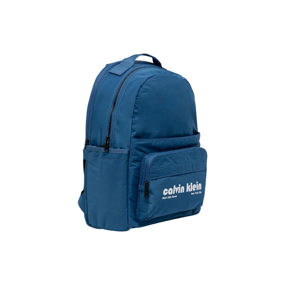 Calvin Klein Blue Recycled Polyester Backpack 100% Authentic