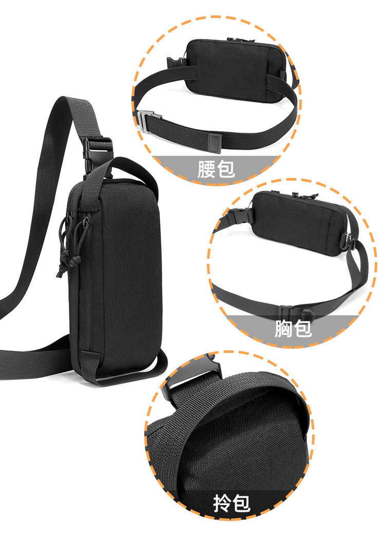 TACTICAL Compact EDC Chest Bag Concealed Carry Shoulder Bag for Travel Hiking