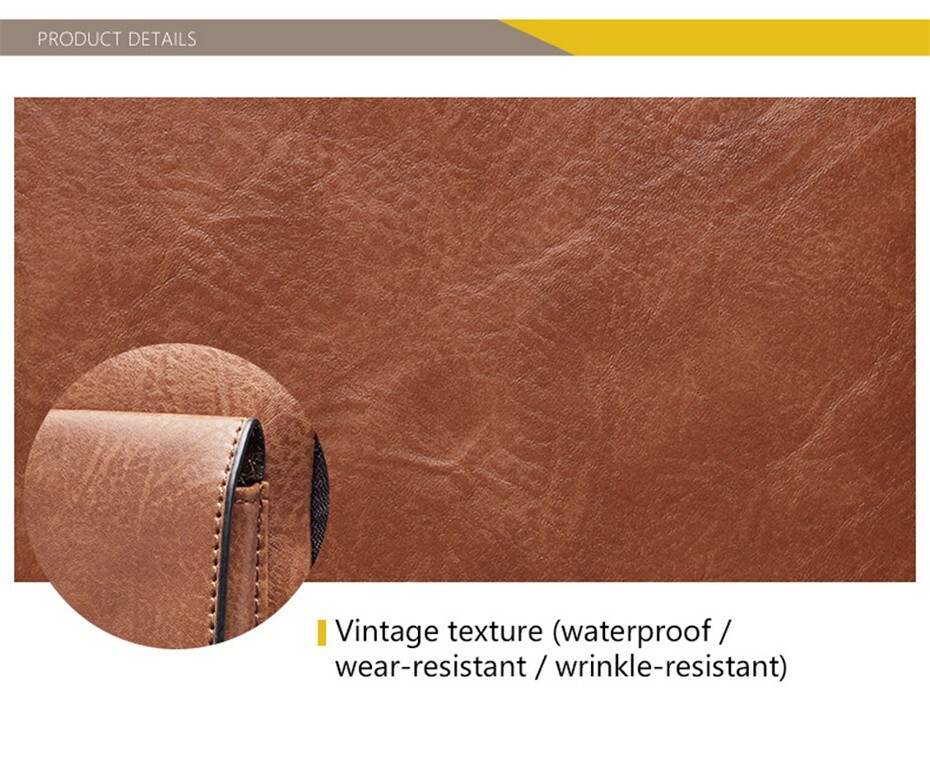 WEIXIER Men Crossbody Bag Vintage Handbag Large Capacity PU Leather Shoulder Bag