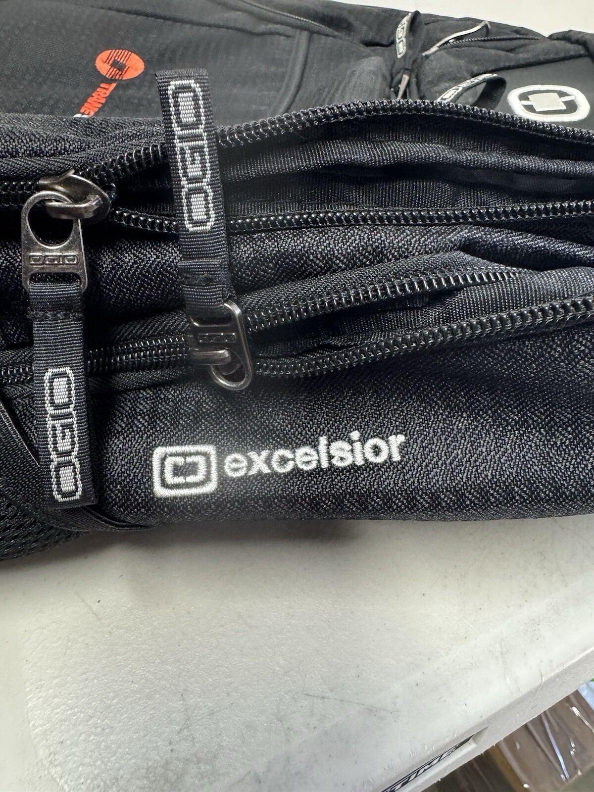 OGIO Black Excelsior Carry-On Commuter Backpack Laptop Sleeve Pockets Embroidery