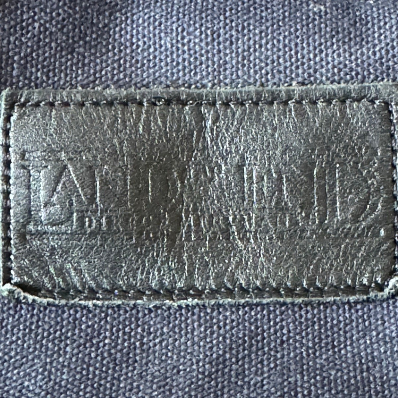 Lands End Navy Blue Cotton Duck Canvas Messenger Computer Bag 13x16x3 USA made
