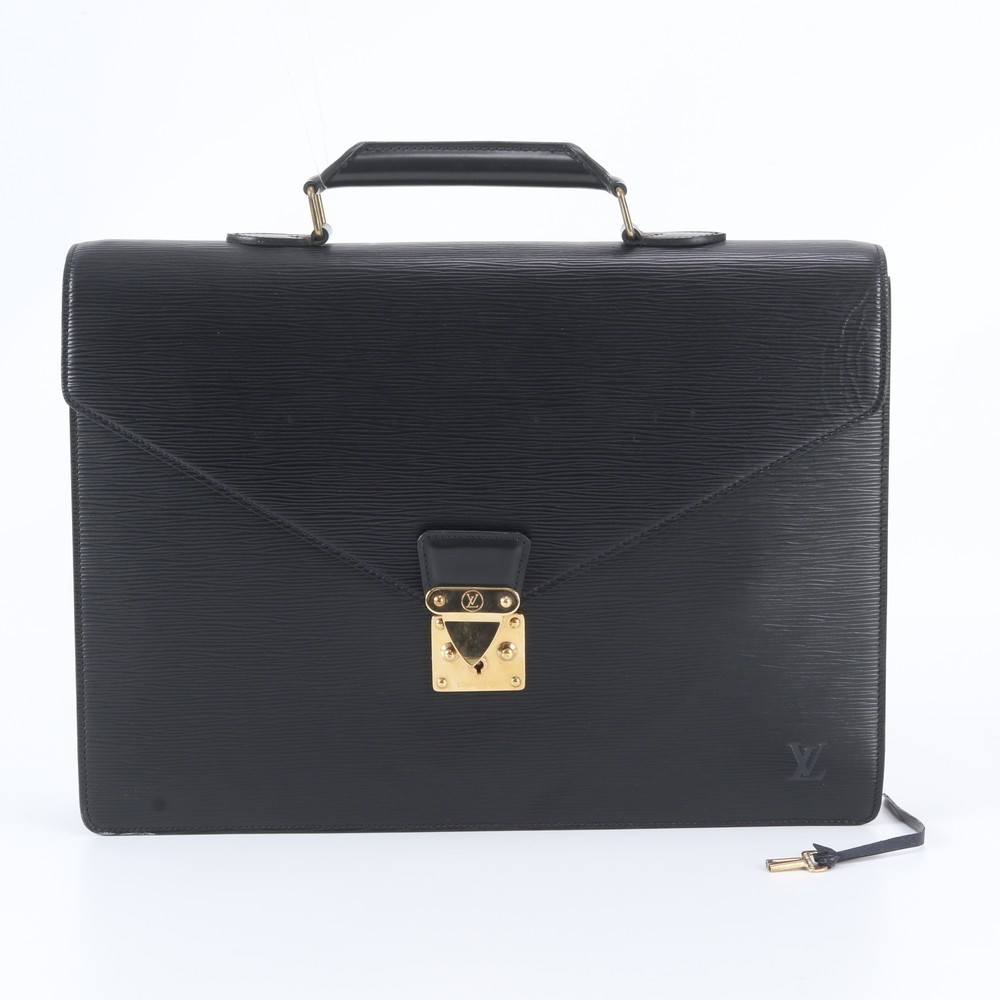 LOUIS VUITTON Epi Serviette Ambassador Briefcase Business Bag Black 40x30x4cm
