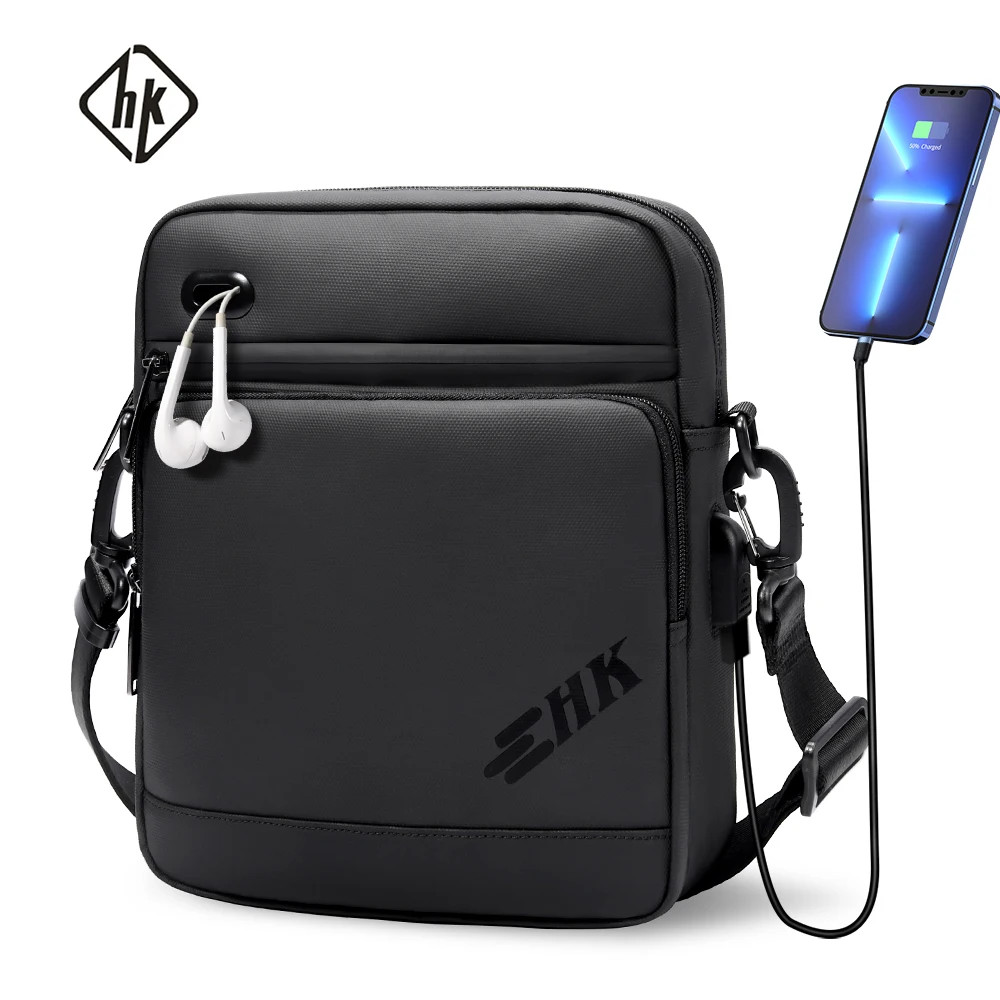 HK New Men’s Shoulder Bag Large Capacity Crossbody Bag Waterproof Business