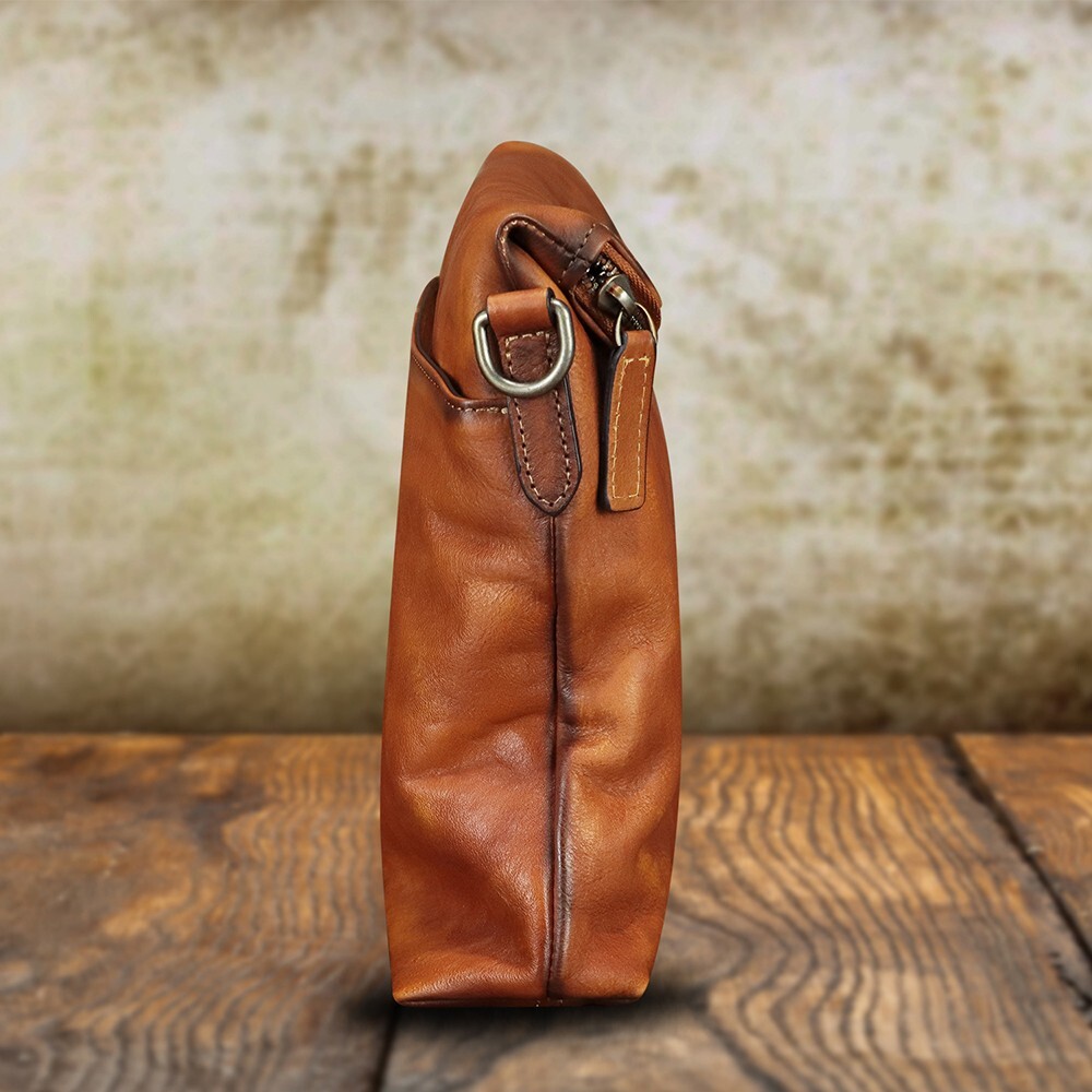 Genuine Leather Messenger Bag for Men Shoulder Bag Clutch bag Crossbody Purse