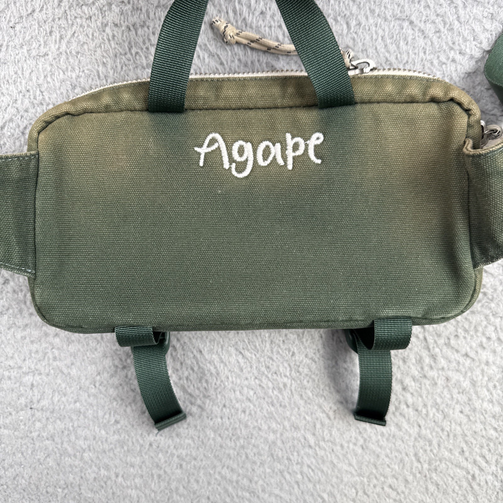 TOPO DESIGNS Mini Quick Pack Free People Fanny Hip Shoulder Bag Green Canvas