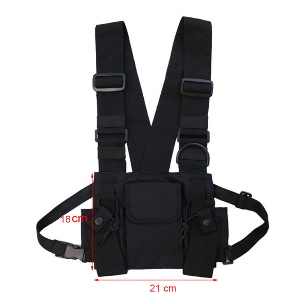 MultiPocket Chest Rig Bag Utility Vest Chest Bag For Men Hip Hop Pack