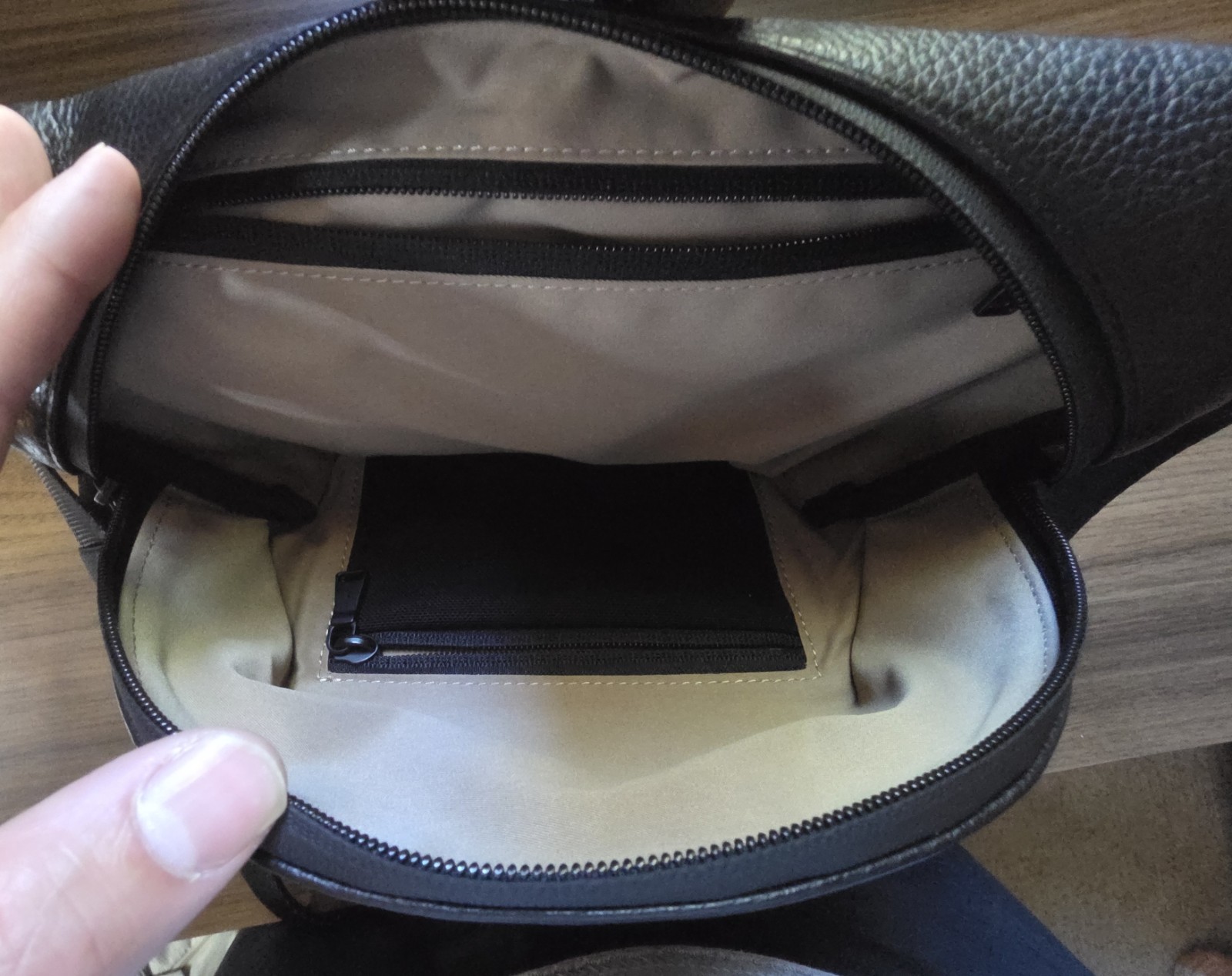 (Open Box) GRAMS28 175 Moon Crossbody Bag Black Zip Adjustable Strap + Dust Bag