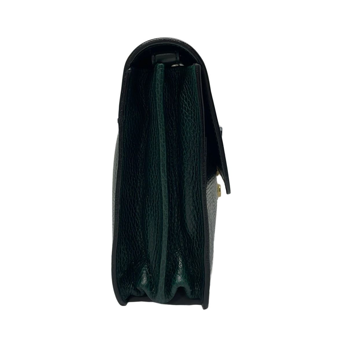 Authentic BALLY Dark Green Leather 2Way Shoulder Bag Approx. 18cm x 27.5cm x 6cm