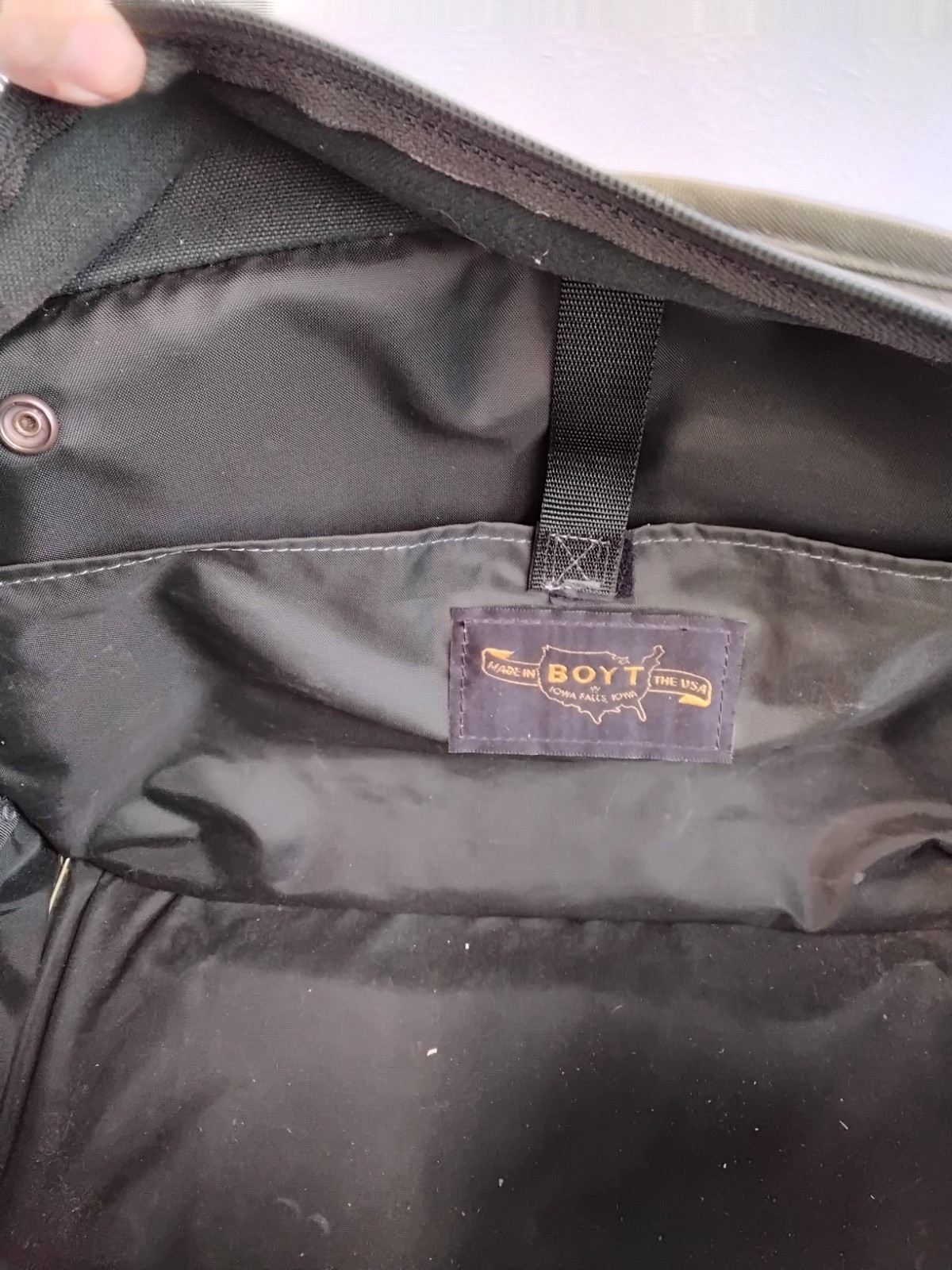 Boyt Duffle Bag Leather & Green Canvas Ducks Unlimited Added #Z4984