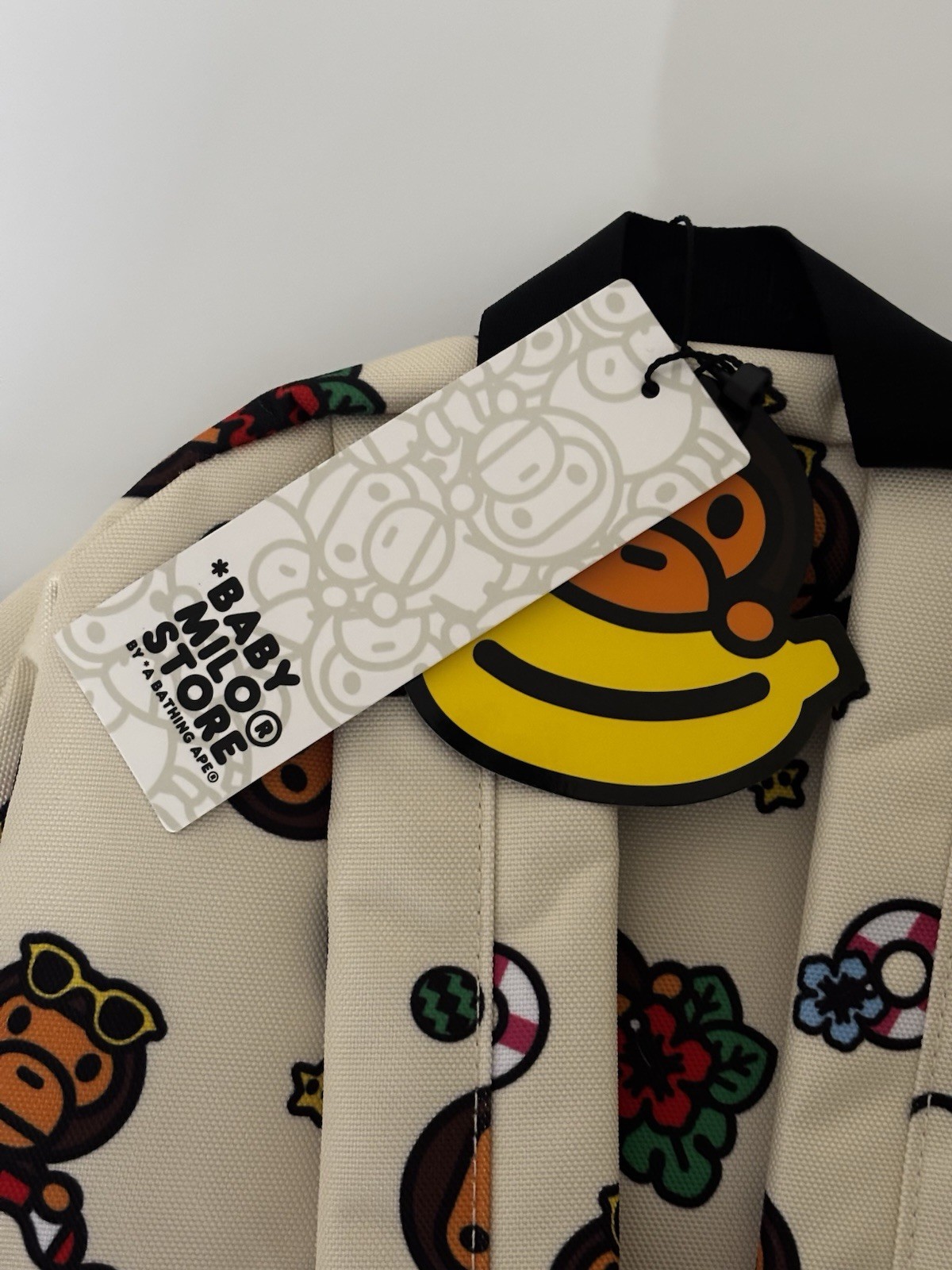 Authentic A Bathing Ape Bape Baby Milo Large Backpack #1 Ivory New Back Pack
