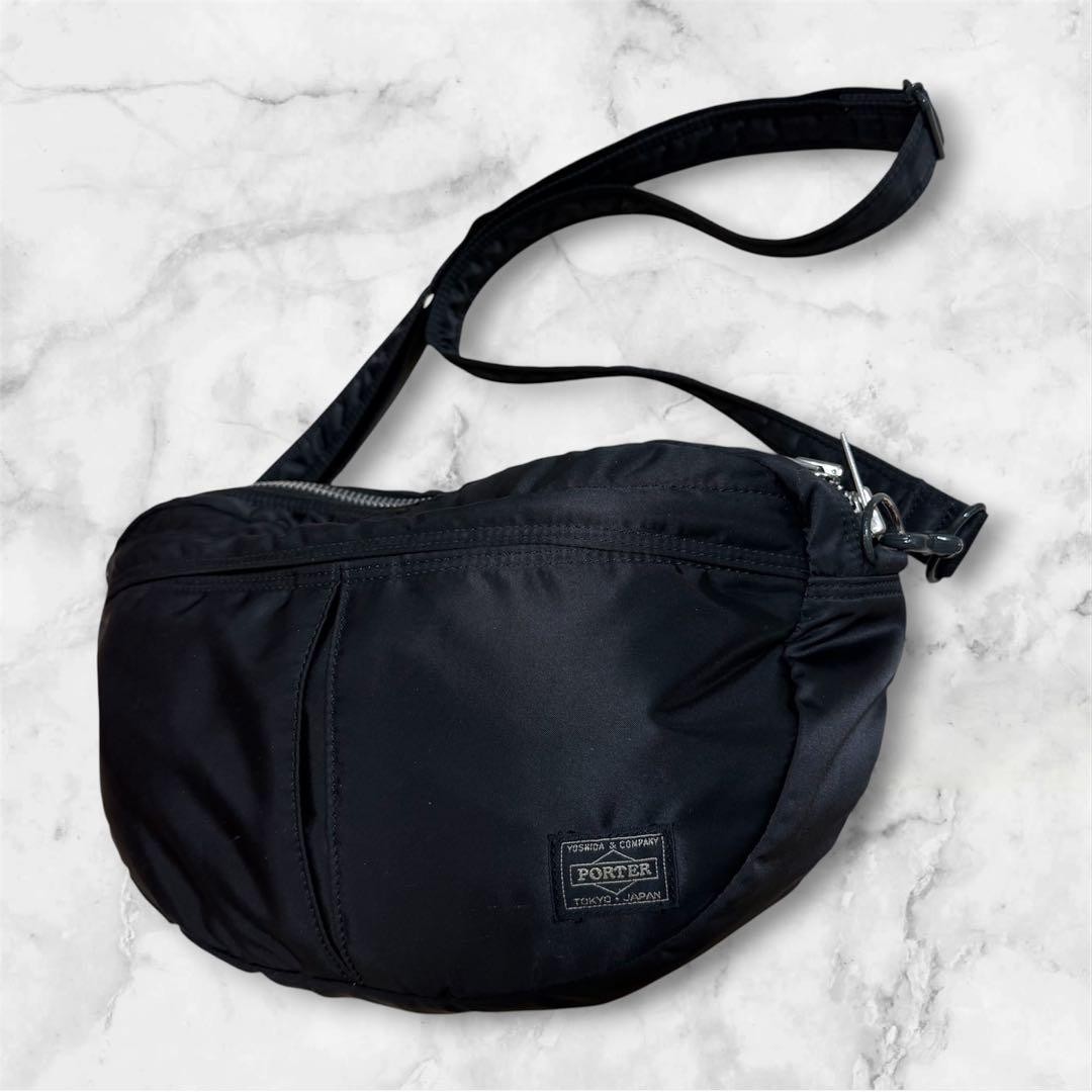 Excellent condition PORTER Tanker Shoulder Bag, Black, Oval
