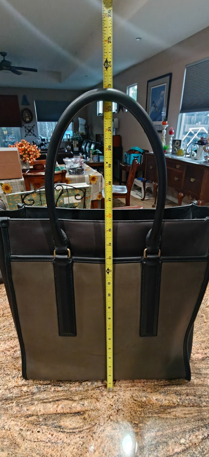 Coach Genuine Leather Tote Style 70725 Olive Black Structured Bag