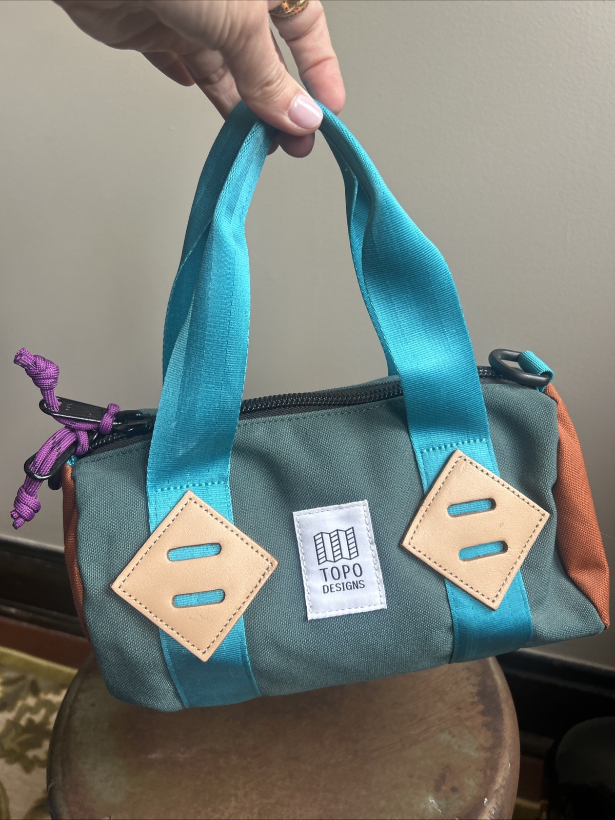 Mini Topo Designs Duffel Bag. Made From Recycled Nylon Designed In Colorado USA