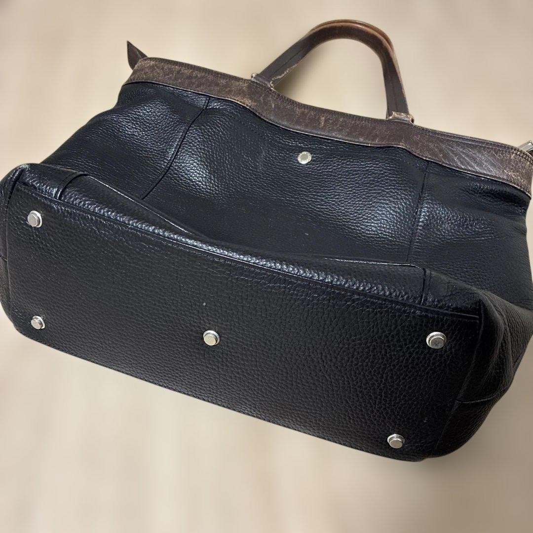 Authentic Yoshida Kaban PORTER BLEND Leather Tote Bag Black 37cm x 31cm x 15cm
