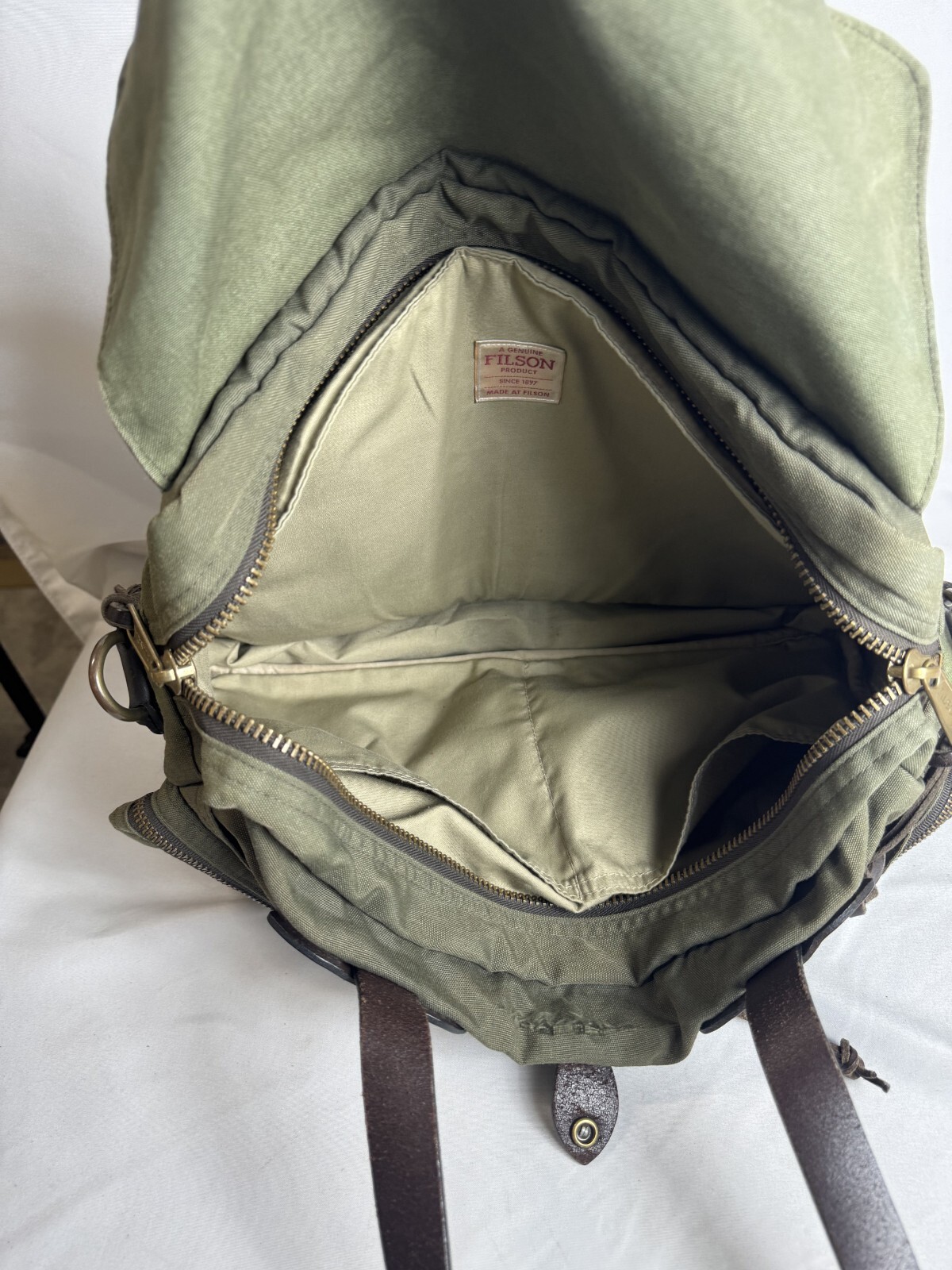 Filson Lightweight Nylon 24-Hour Briefcase Otter Green Made in USA Ltd. Edition