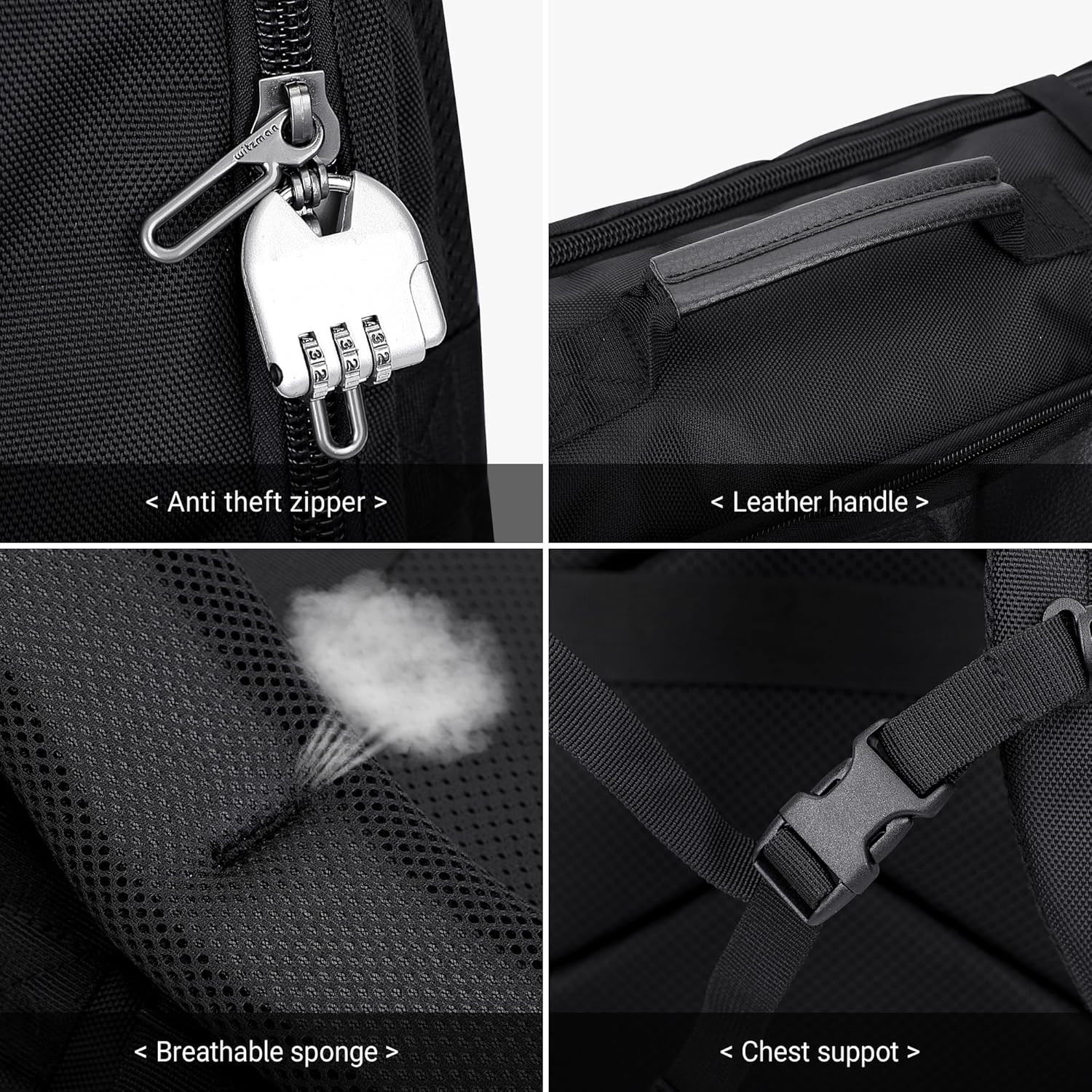 Black Travel Backpack with USB Port – Flight Approved for Laptops