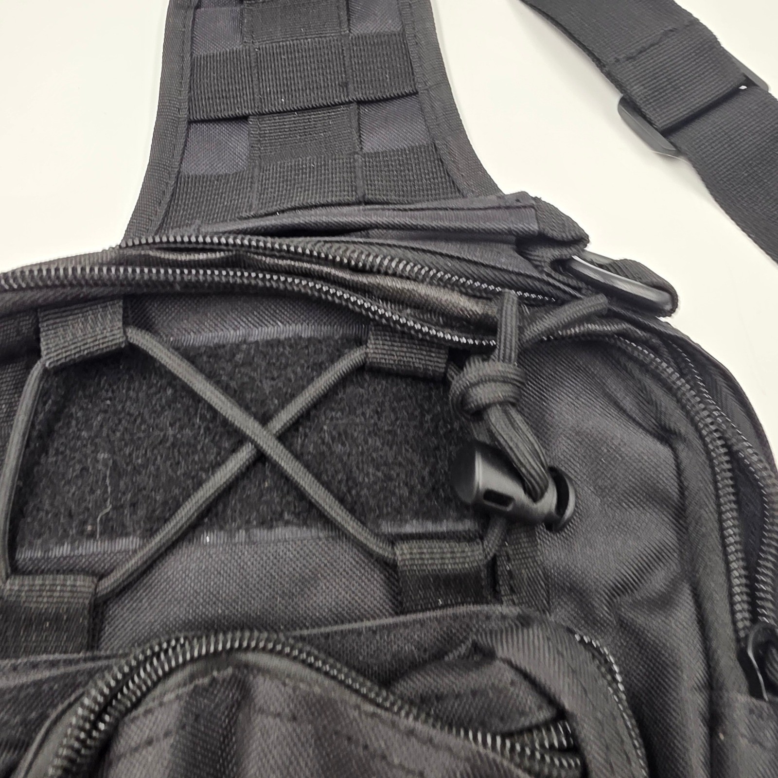Black Tactical Sling Bag MOLLE Messenger Shoulder Pack Utility EDC Gear