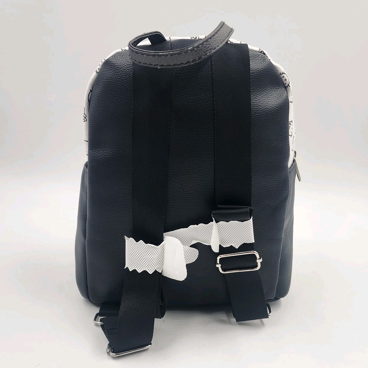 Hello Kitty Mini Backpack Purse Black White Red Bow 10″ New