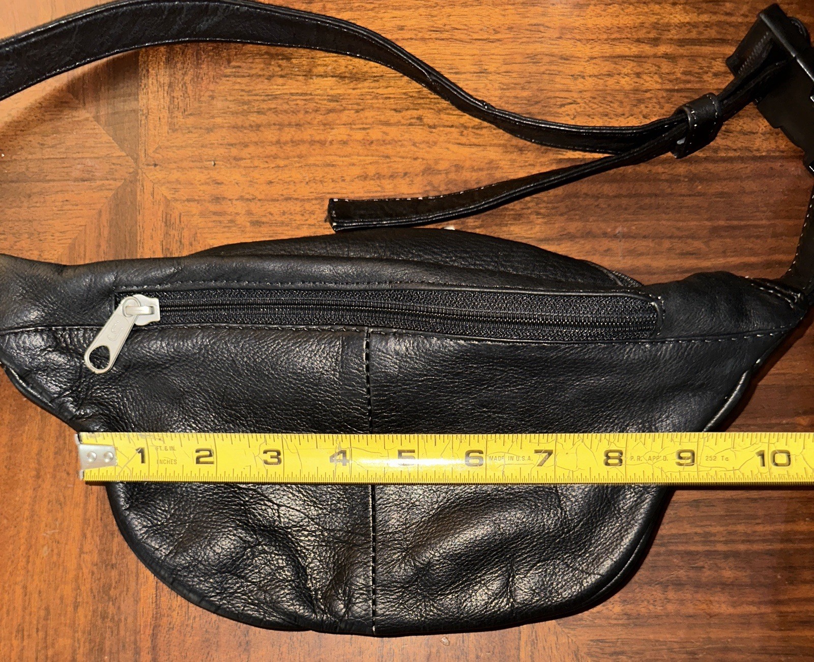 soft black leather fanny waist pack