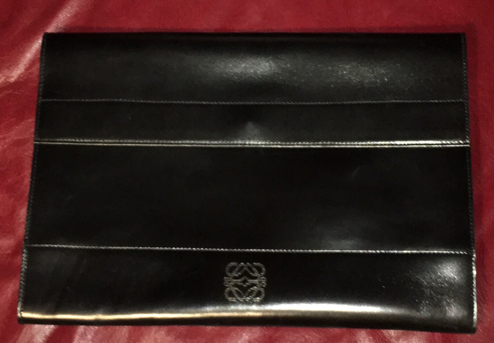 Loewe Madrid Black Leather Portfolio Attache Bag Spain RARE