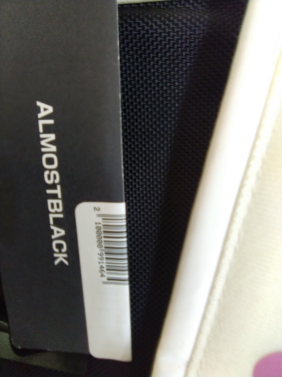 Almost Black White/Black Solid Backpack One Size Zip Closure Adjustable Strap