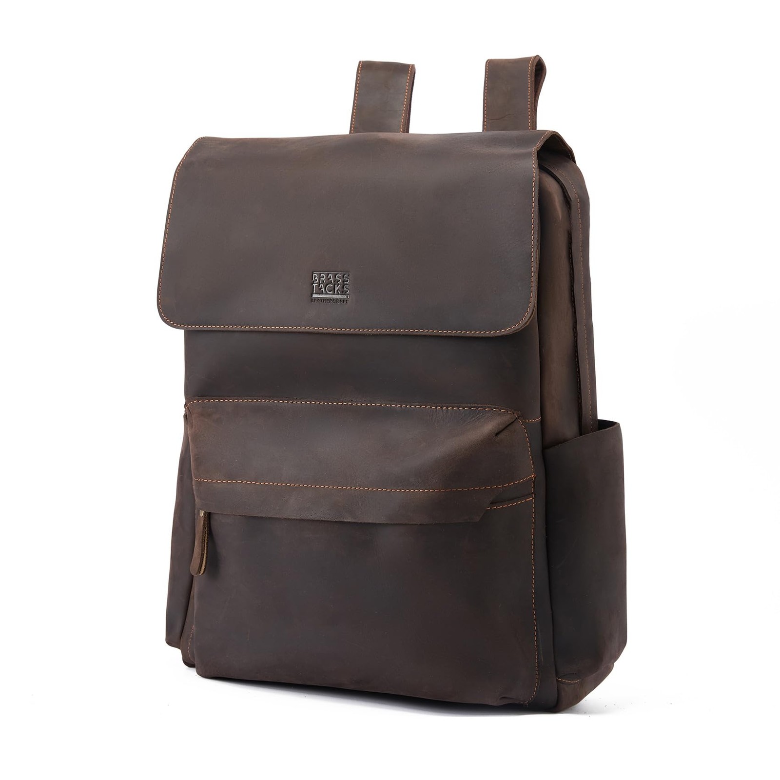 Leather Rucksack Backpack for Men Women Casual Travel Daypack 15.6 inch Lapto…