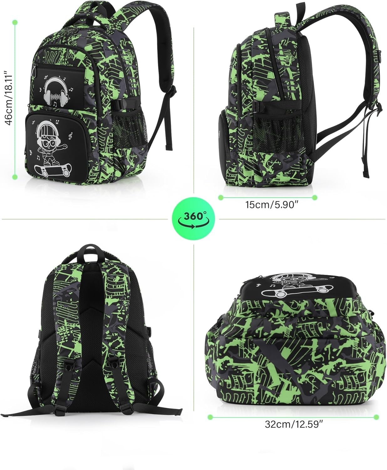School Backpack for Boys Backpacks for Kids Camo Bookbag Teens Middle School …