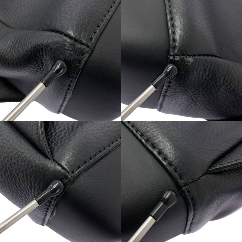 MOLESKINE Leather Square Backpack Black Men’s Used 39cm High