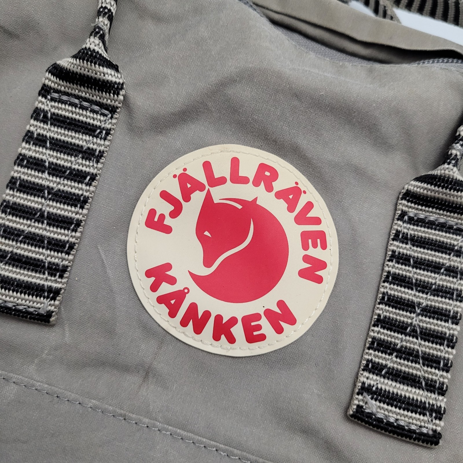 Fjallraven Kanken Gray Backpack Adjustable Strap Top Handle Outdoor School