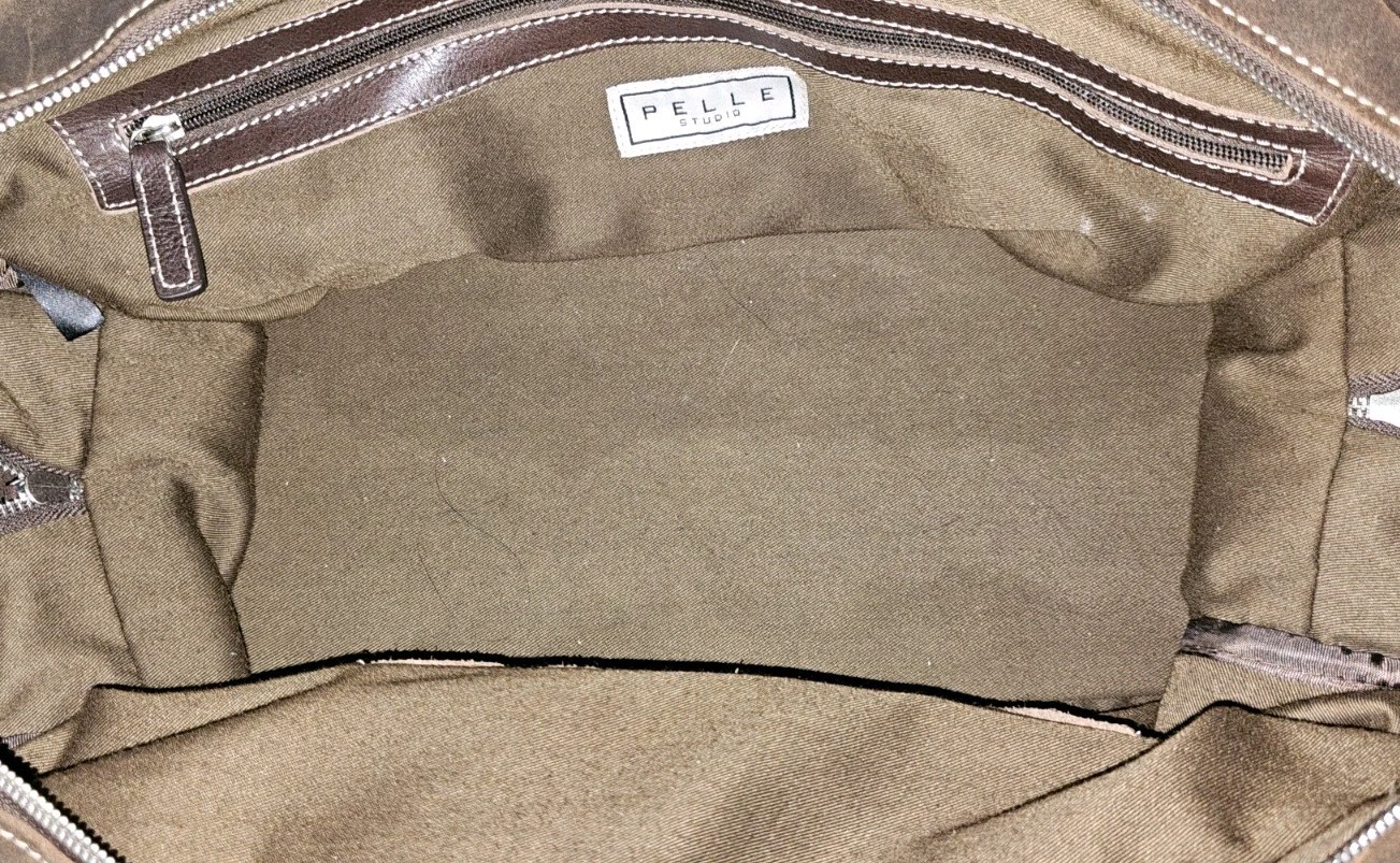Wilsons Pelle Studio Mens Brown Leather/Suede Duffle Gym Travel Weekender Bag