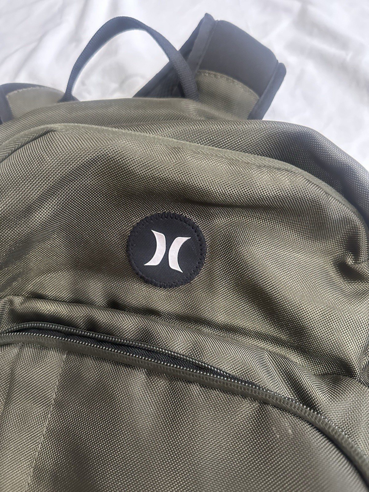 Hurley Green/Black Zip Backpack Large Padded Adjustable Straps Unisex