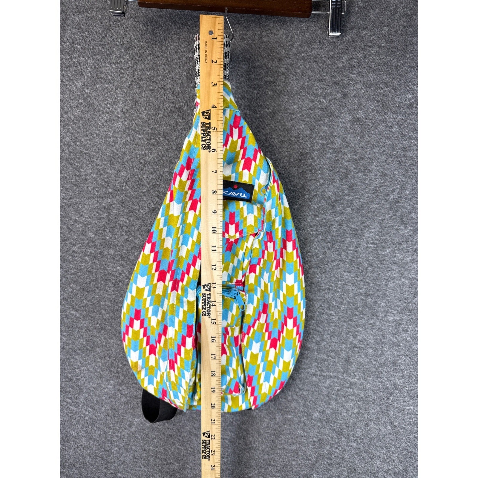 KAVU Garden Tile Sling Bag Backpack Geometric Print Multi Color Adjustable Strap