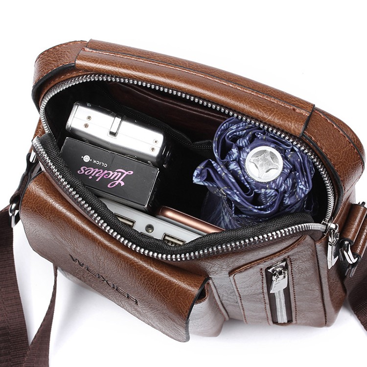 Stylish Men’s Leather Crossbody Shoulder Bags Handbags Briefcase Purse Daypack
