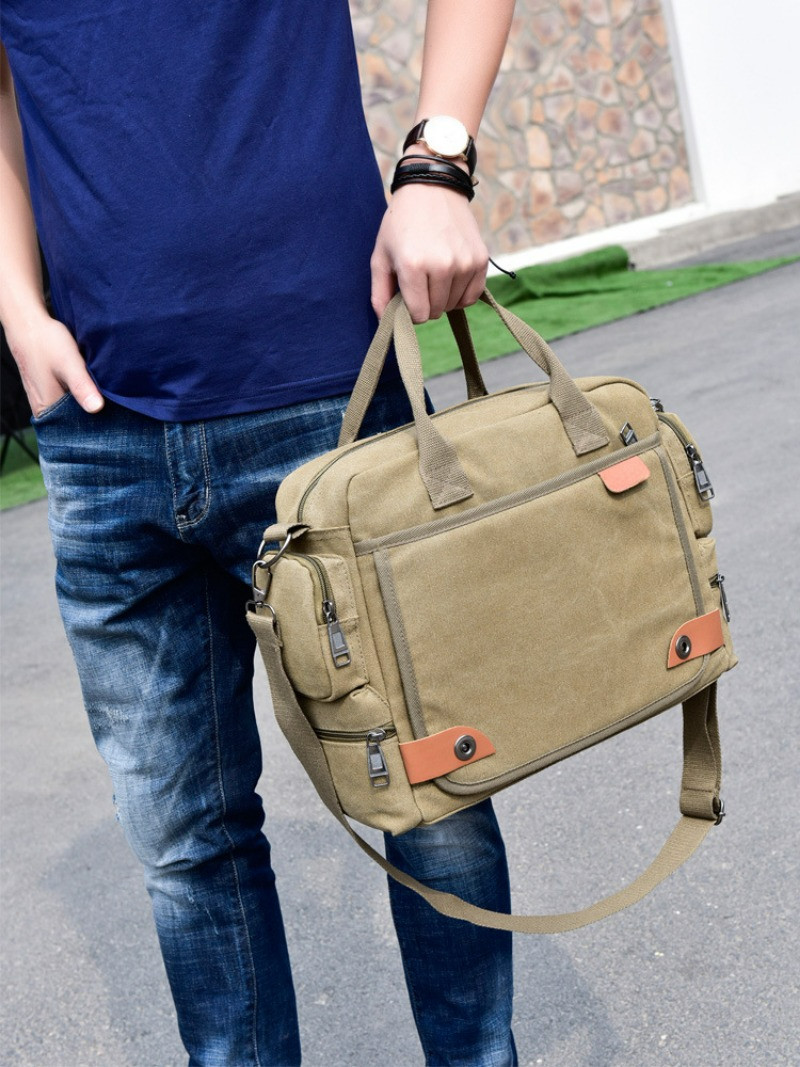 Men’s Crossbody Bag Canvas Shoulder Bag Travel Handbag Leisure Shoulder Bag