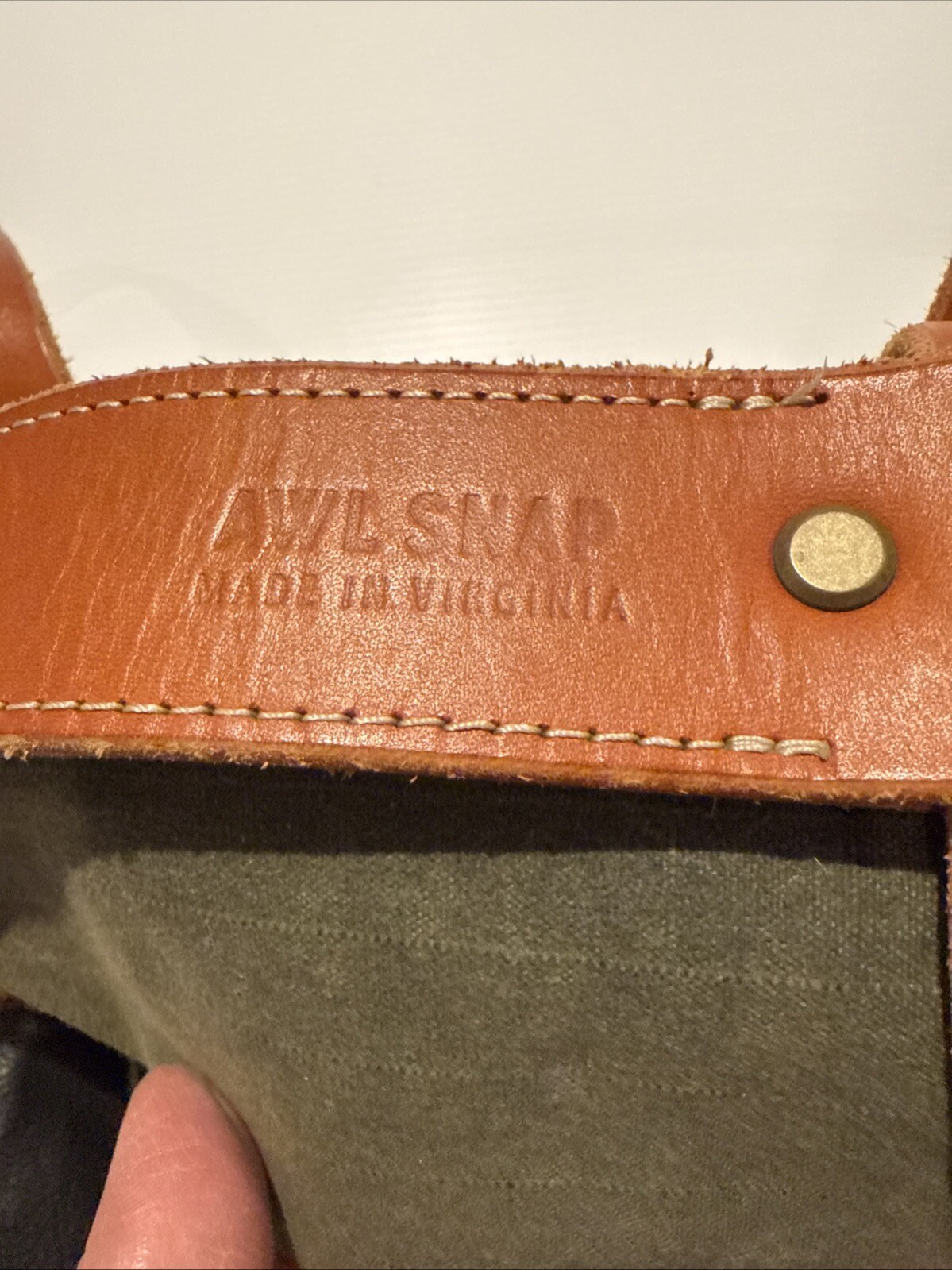 Awl Snap Waxed Canvas Leather Adjustable Backpack Tote Olive Green Black Brown
