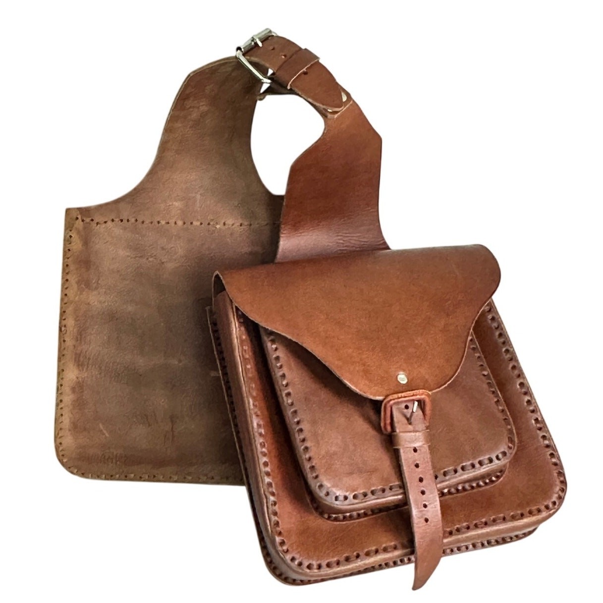 Fargo Chuupul Handmade Full Grain Leather Double Saddlebag Shoulder Field Bag